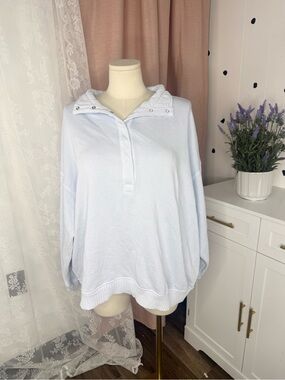 Aerie OH SNAP! 🫰🏼 Light Blue Women's Pullover Hoodie Top BIN#18